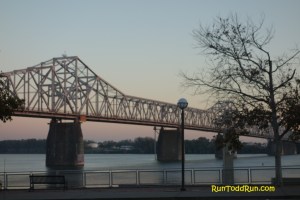 Sunrise over the Ohio and the Clark Memorial Bridge